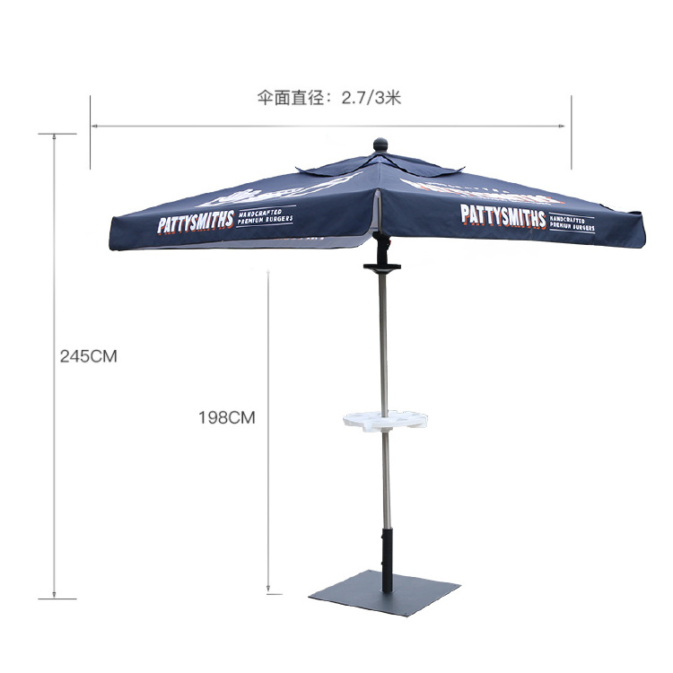 Custom Print Large Promotional Outdoor Patio Umbrellas With Stand