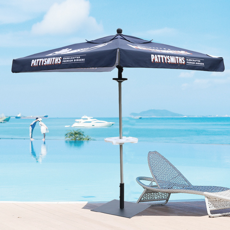 outdoor advertising cafe umbrella custom logo printed branded fold sun shade garden market golf parasol beach umbrellas