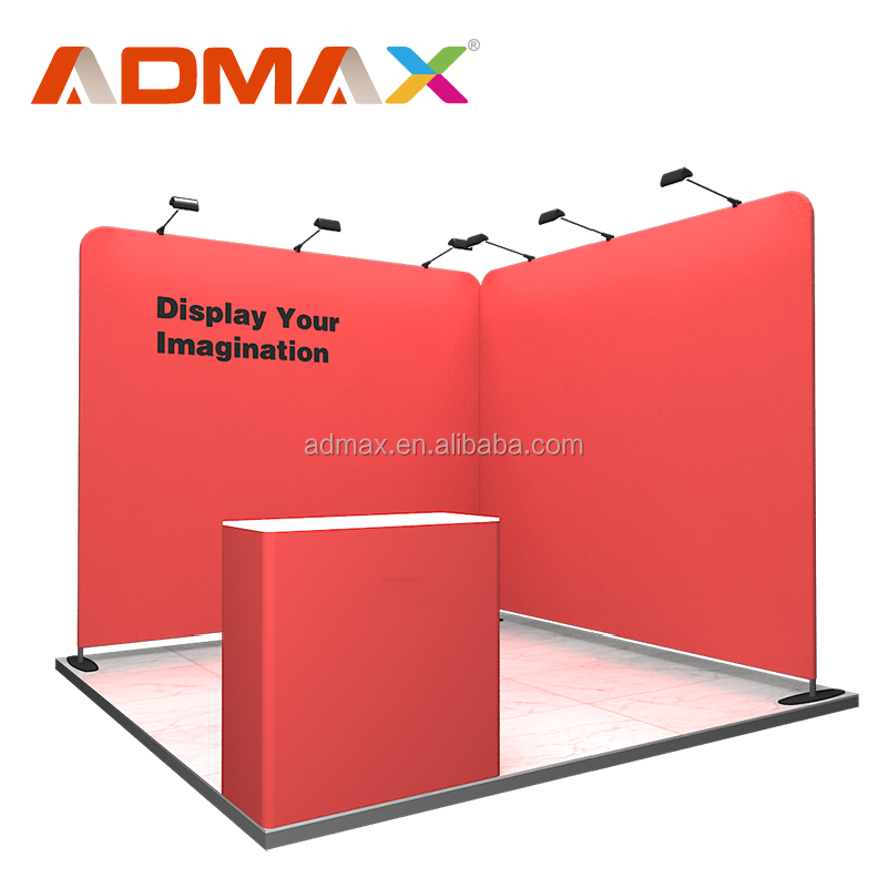 Stock available aluminum custom logo TE-19F-BW33004 model printing 3x3 size exhibition stand trade show 10x10 display booth