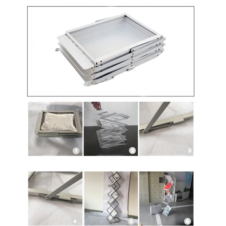 Factory brochure holder stand display indoor used with Bag free standing acrylic brochure holder magazine file holder