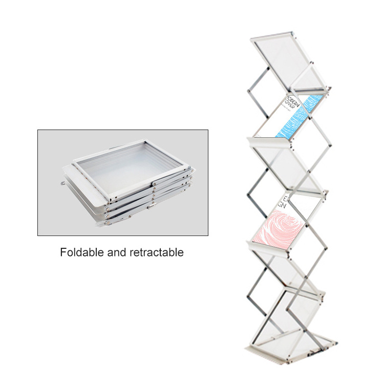 Factory brochure holder stand display indoor used with Bag free standing acrylic brochure holder magazine file holder