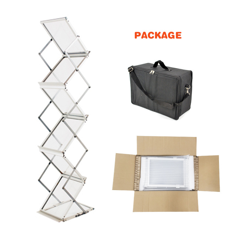 Factory brochure holder stand display indoor used with Bag free standing acrylic brochure holder magazine file holder