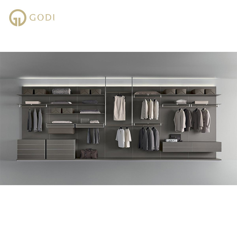 GODI wholesale custom l shaped modern wooden wall bedroom furniture design wardrobes cabinet