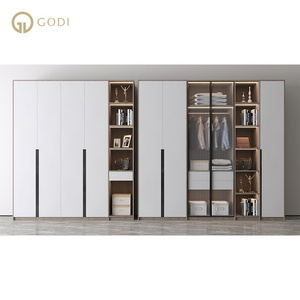 GODI wardrobe closet MDF Plywood Clothes Drawer Organizer Wardrobe Closet For Bedroom Cabinet white modern design wardrobe