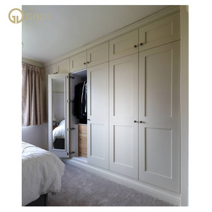 GODI Australian Standard Modern Bedroom Closet Wall White Wardrobe Cabinet With Mirror