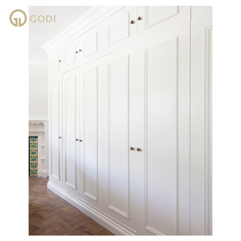 GODI Australian Standard Modern Bedroom Closet Wall White Wardrobe Cabinet With Mirror