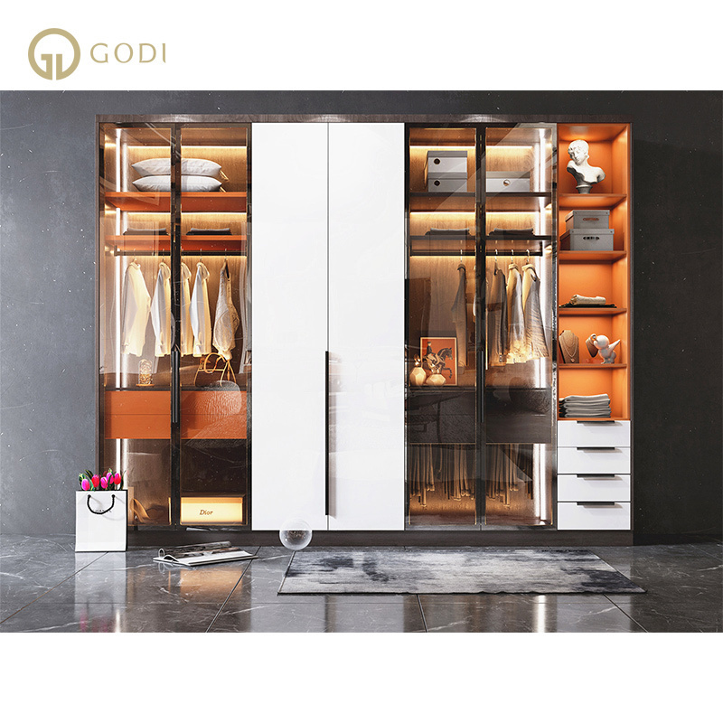 GODI Overlay Interior Sliding Australian Standard Glass Home Bedroom Furniture Wardrobe Cabinet Closet