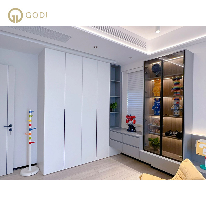 GODI wardrobe closet MDF Plywood Clothes Drawer Organizer Wardrobe Closet For Bedroom Cabinet white modern design wardrobe