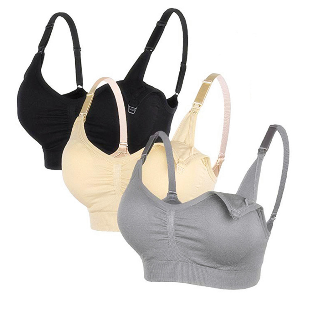 High Quality 100% Cotton Wireless Seamless  Set wholesale Maternity Bra Panty Set Plus Size One-piece Nursing Bras