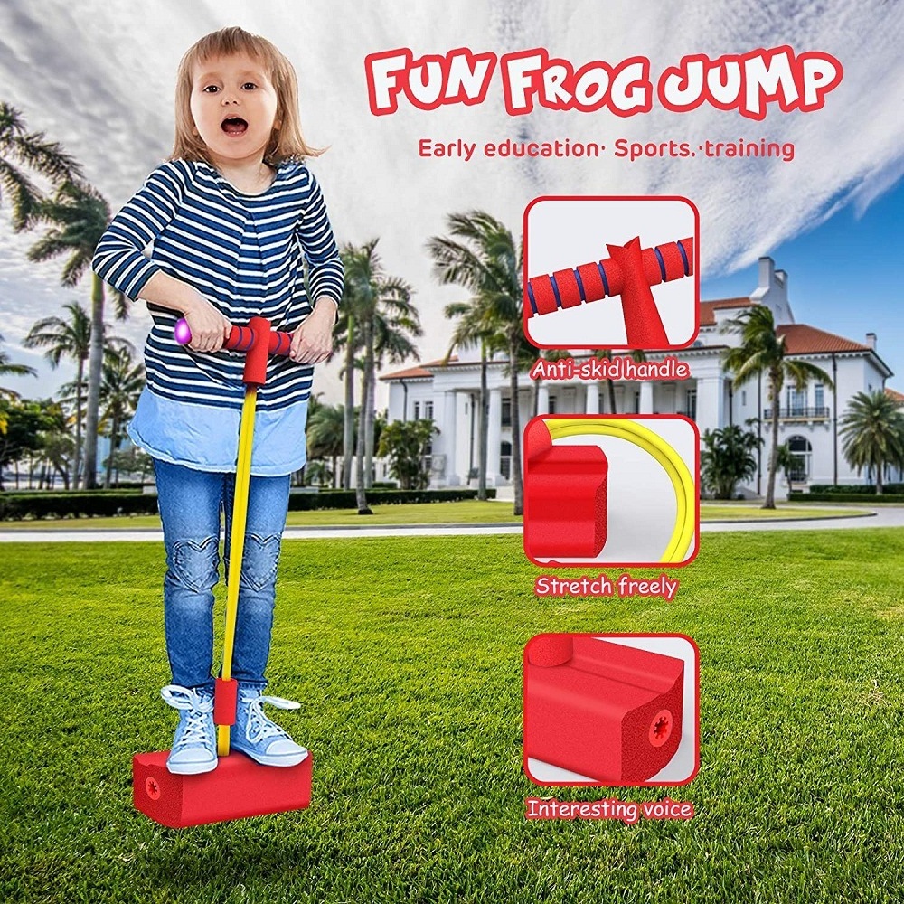 Kids Balance fitness grow taller EVA jump sports toy practice frog jumping set with flash light