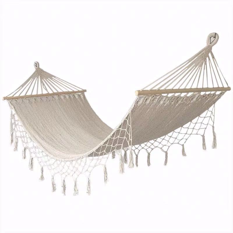 Garden Use Comfortable Lace Tassel Cotton Canvas Swing Hanging Chair Modern Hammock