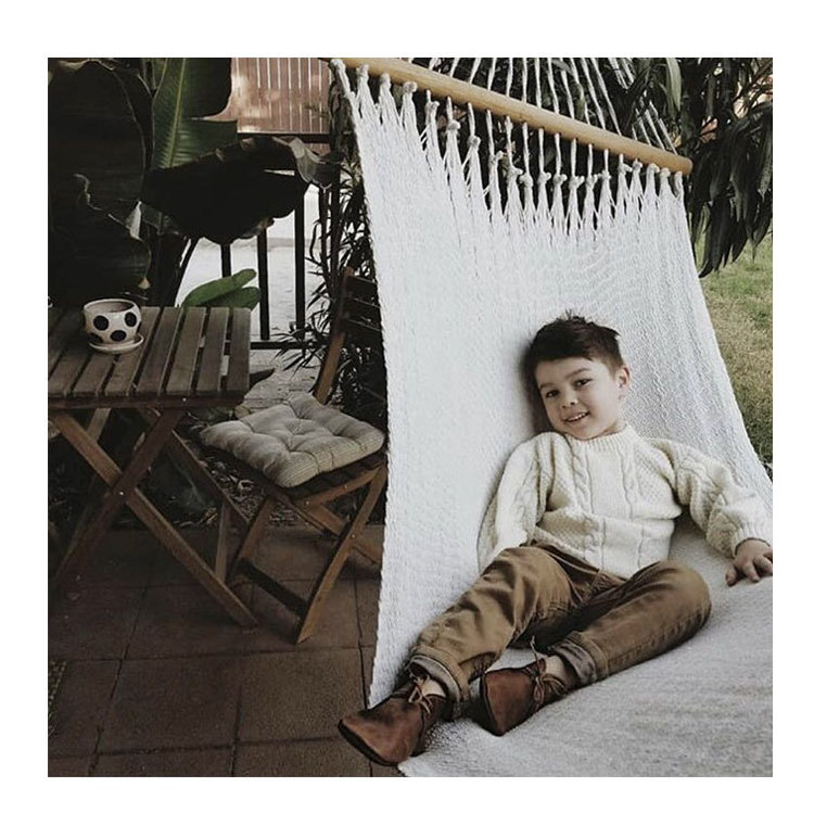 Garden Use Comfortable Lace Tassel Cotton Canvas Swing Hanging Chair Modern Hammock