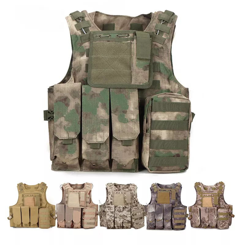 Camouflage Training Green Body Slick Armor Operation Bandolier Multicam Tactical Plate Carrier Hunting Vest