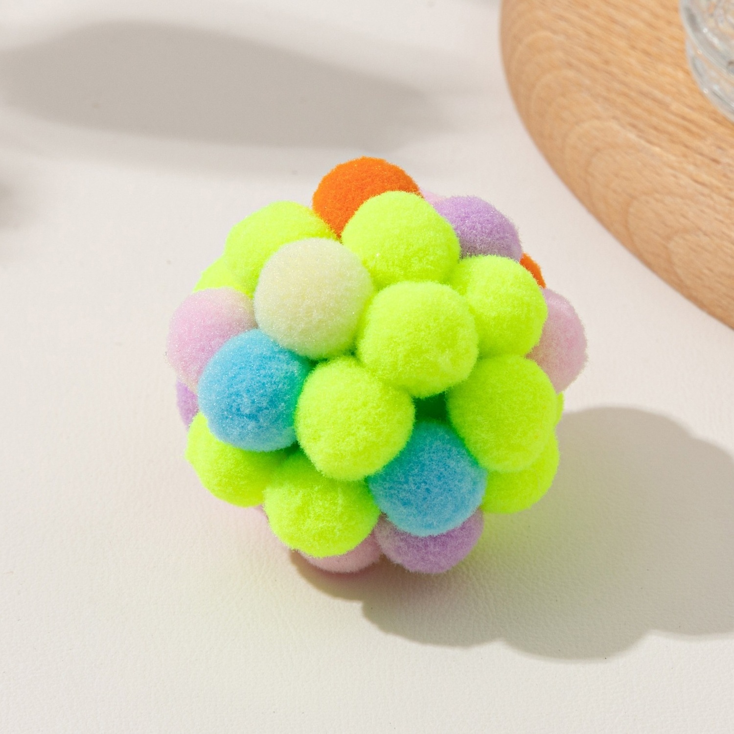 Handmade Multicolored Interactive Cat Chaser Toy - Catnip Filled Rainbow Playball - In-Stock Factory Bestseller