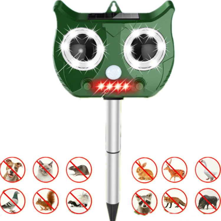 outdoor waterproof battery powered cat pest bat wild animal ultrasonic pigeon monkey repellent solar bird repeller