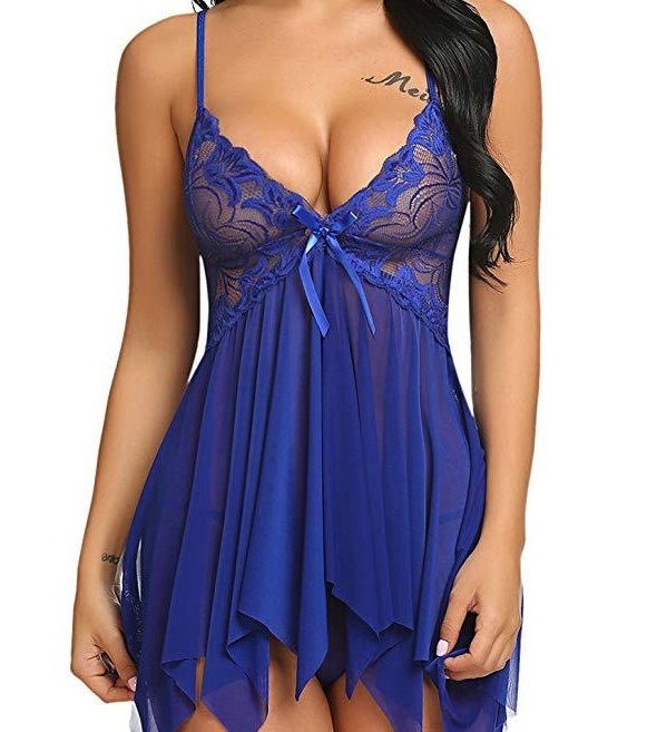 Lingerie for Women Lace Babydoll Sleepwear Women's sexy nightgown Size S-2XL