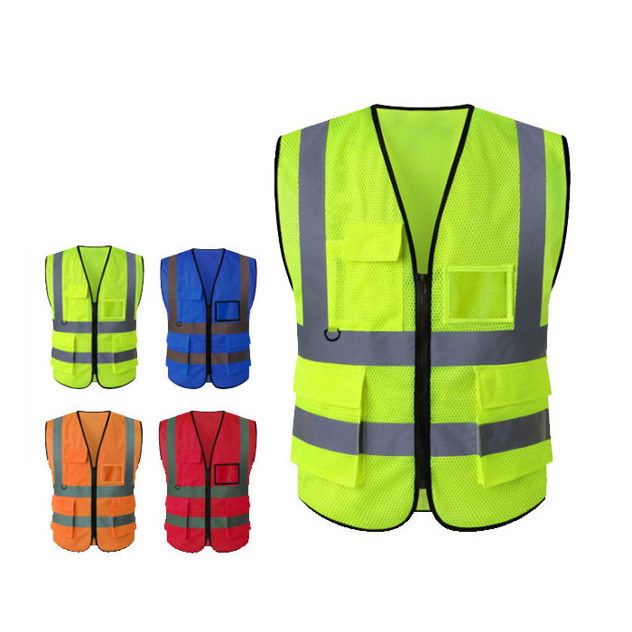 Safety Reflective Vest for Running Cycling fluorescent green color Construction Vest