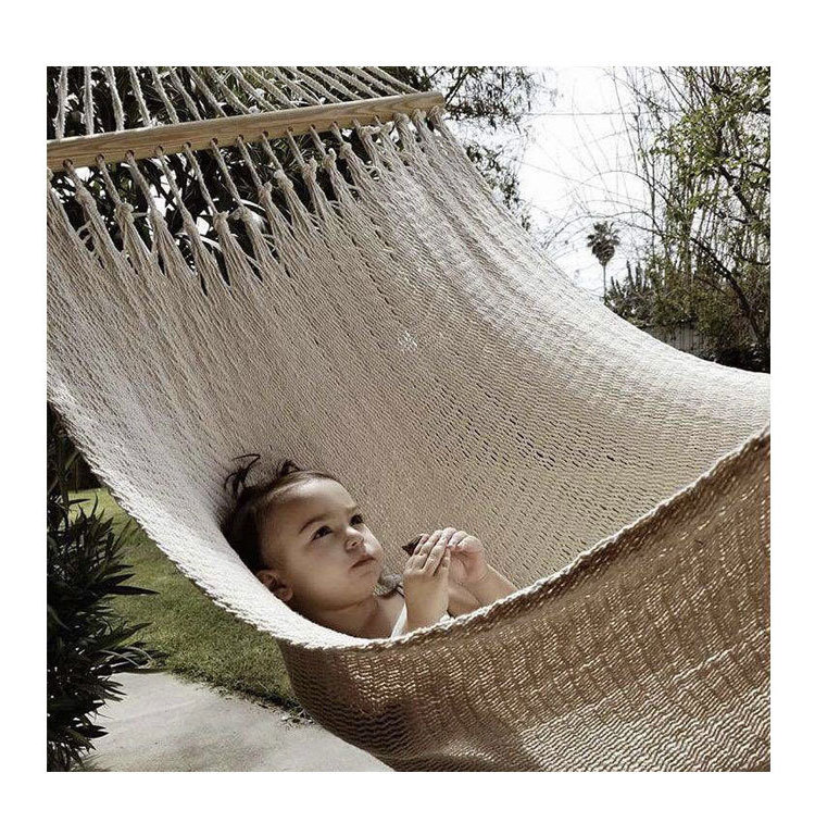 Garden Use Comfortable Lace Tassel Cotton Canvas Swing Hanging Chair Modern Hammock