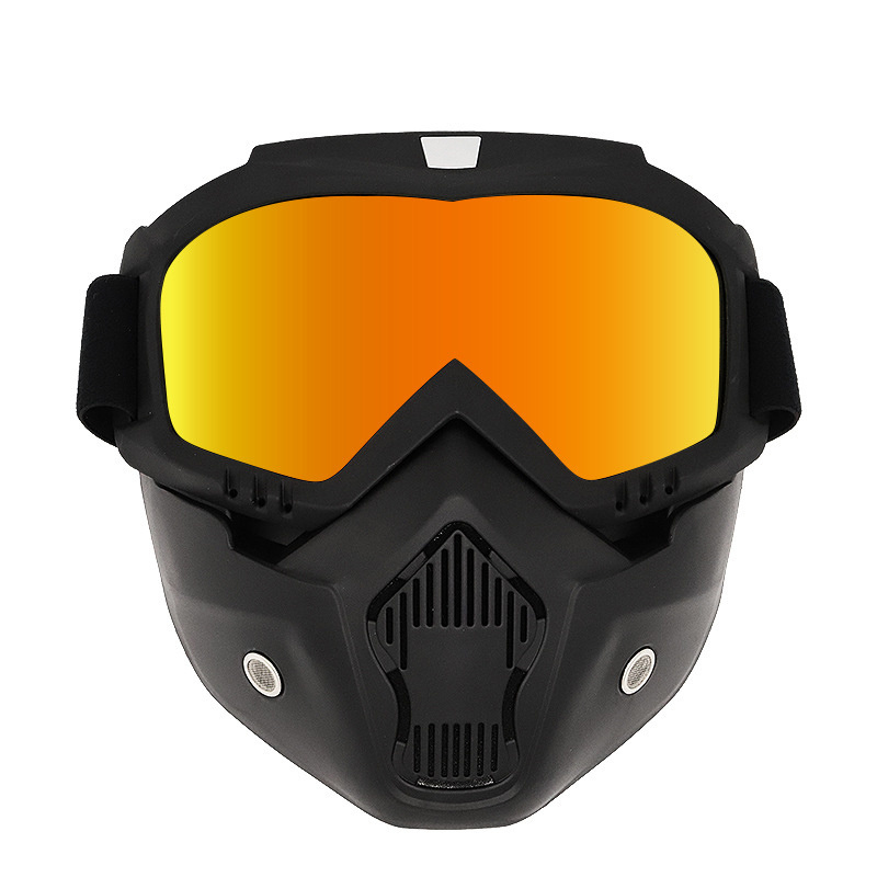 Sports Snow Ski Goggles with Mask Protect Padding Helmet Sunglasses Motorcycle Goggles Mask Removable