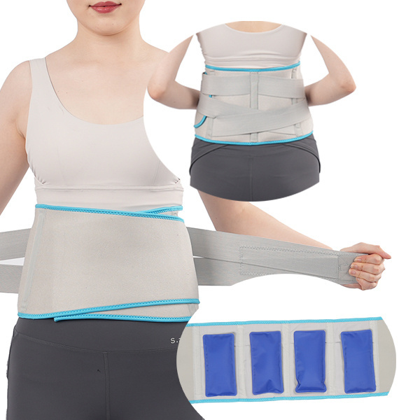 Whole waist pain relief rubber bone support Medical inner ice bag pack lower back lumbar support