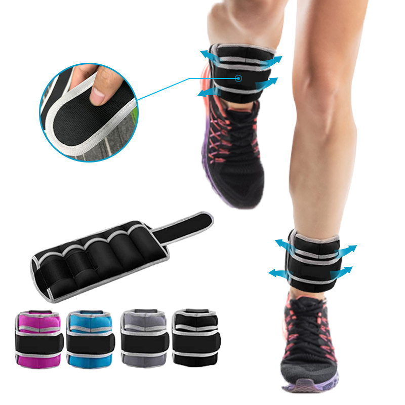 Adjustable Neoprene breathable Sandbag Iron wrist weight load running Bangles Ankle Weights