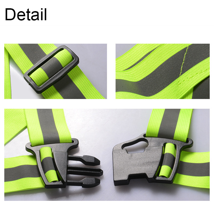 China Factory Outlets traffic use safety vest Customized reversible reflecting vest belt reflective running vest gear