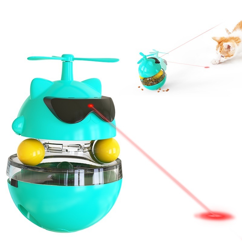 Laser Pointer Cat Toy Cat Laser Toy Funny Track Roller Cat Toy with Two Balls