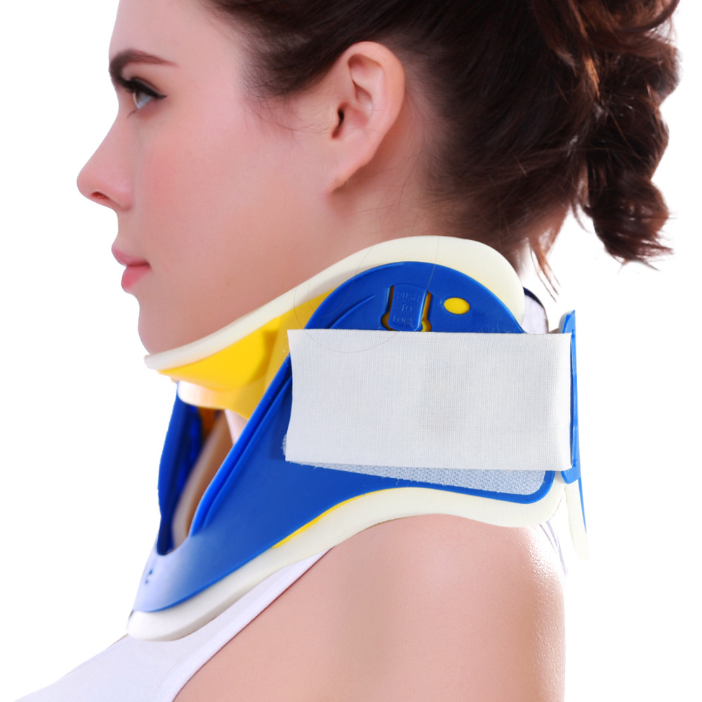 CE custom logo Waterproof 4 Gears adjustable pain relief neck traction device Support brace stretcher Medical cervical collar