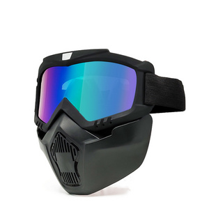 Sports Snow Ski Goggles with Mask Protect Padding Helmet Sunglasses Motorcycle Goggles Mask Removable