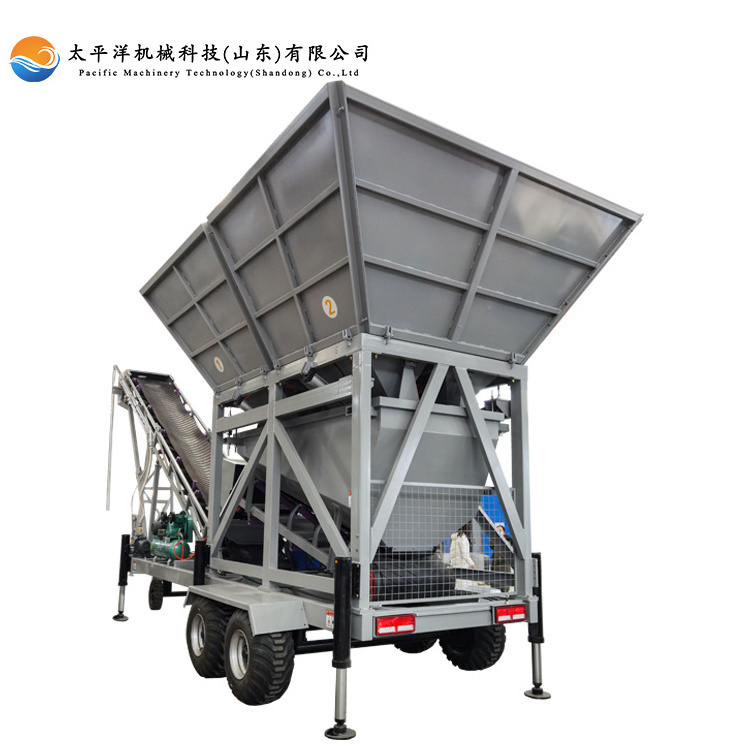 Fully automatic small mobile aggregate batching machine 60m3/h ready mix dry mixing batching plant