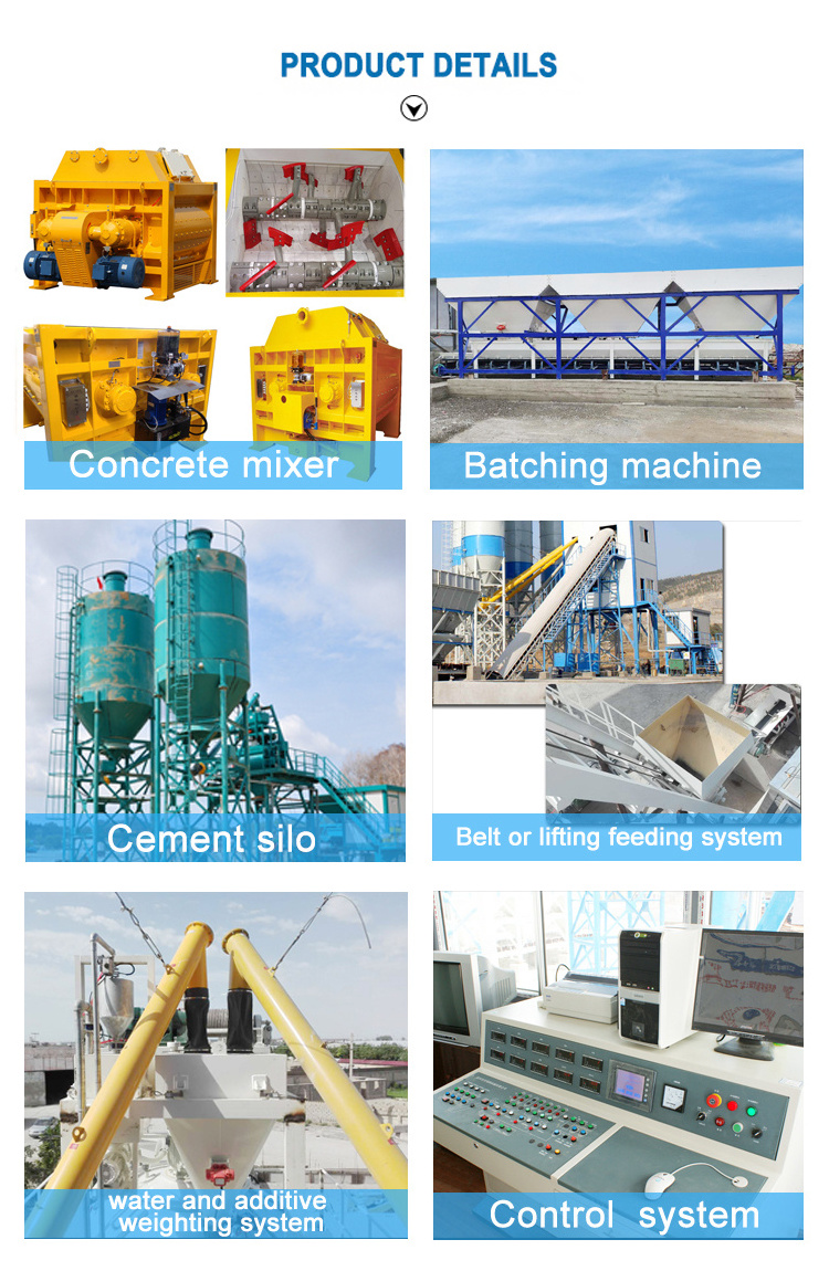 Factory price  full automatic HZS25 ready mix portable cement mixer stationary concrete batching plant