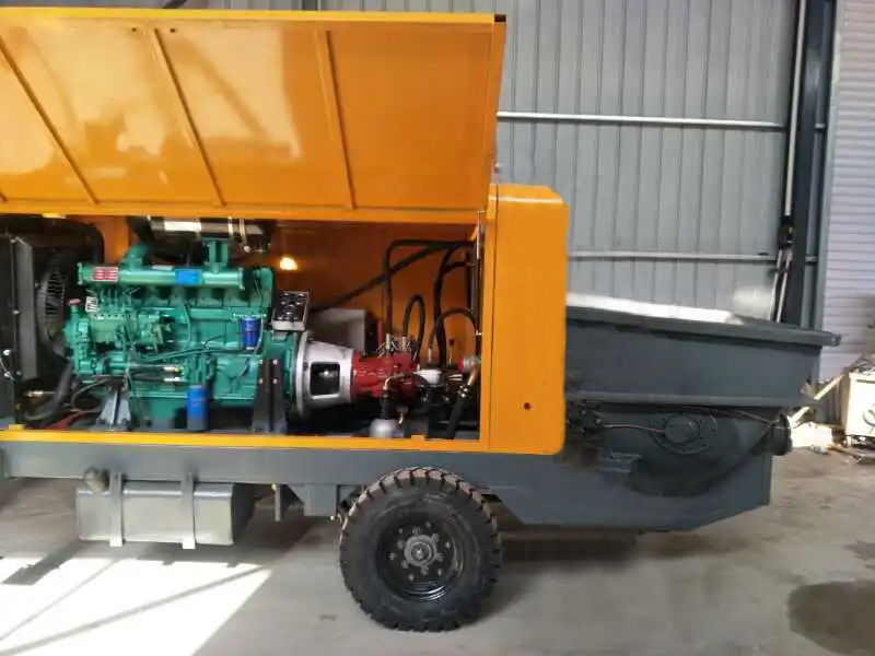 New mini trailer concrete pump machine prices with diesel engine mounted concrete Stationary mobile concrete pump