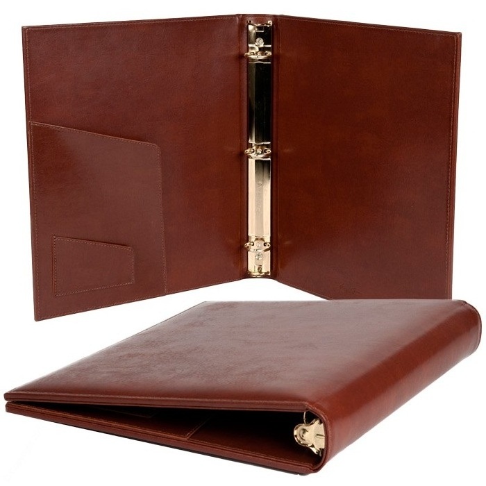 Pad-folio Folder Faux Leather Folder 3 Ring Binder Storage Clipboard with provision to hold A4 Size documents