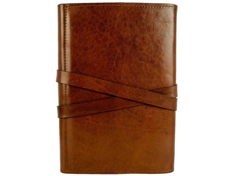 Travel journals with string lock / leather book cover / day planners in brown color