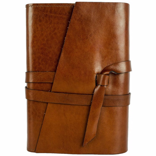 Travel journals with string lock / leather book cover / day planners in brown color