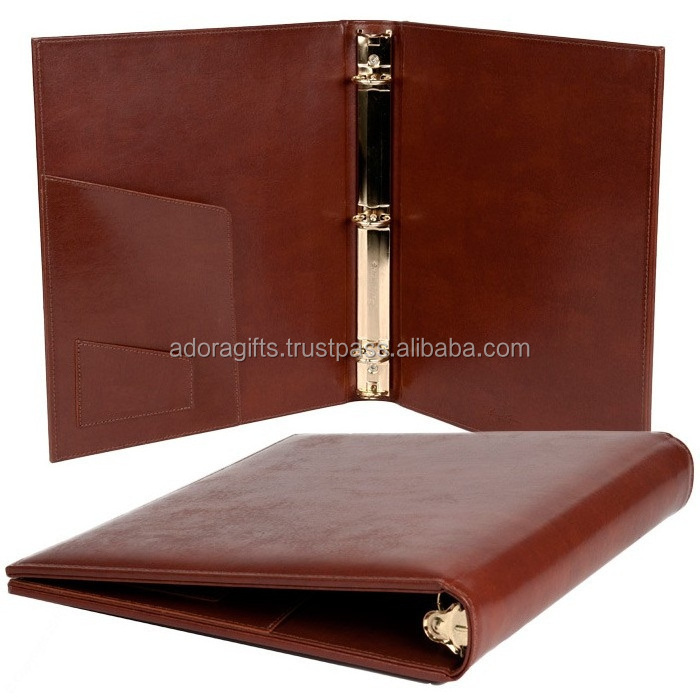 Pad-folio Folder Faux Leather Folder 3 Ring Binder Storage Clipboard with provision to hold A4 Size documents