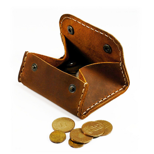 PU Leather Plain Coin Purse / Promotional Small Coin Purses