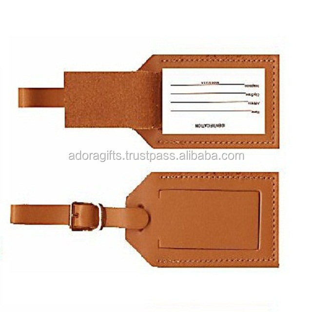 Leather luggage tag promotional luggage tag hang tag string Genuine Leather BestSuppliers