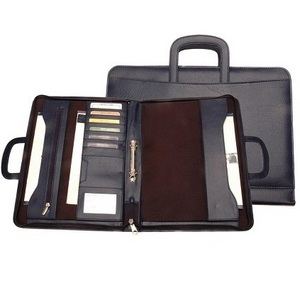 Ring Binder File Folder A4 Size / Professional Factory Produce Leather File Folder Bag / PU Leather File Folder Zip Around