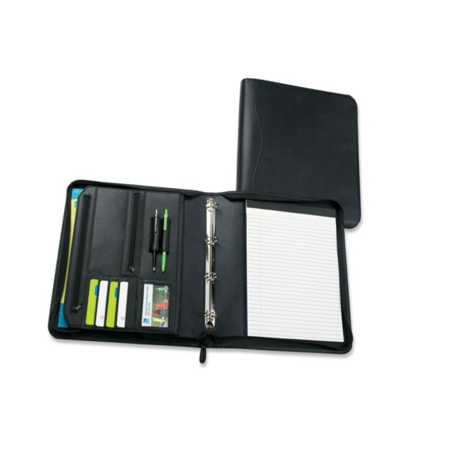 Factory made Wholesale A4 Business File Folder Genuine Leather Office stationary Conference folder padfolio portfolio