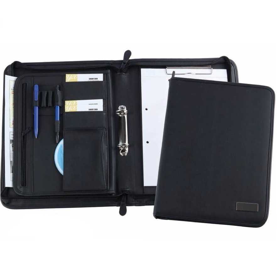 2 ring top binders with cd holder conference folder ring binders with writing notepad clipboard holder