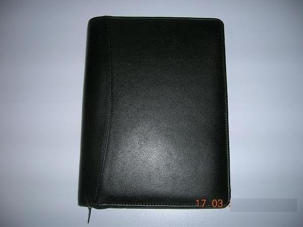 Hot Selling Custom A4 Zipped Leather Portfolio 6 Ring Binder Folder Organizer With Pen Loop