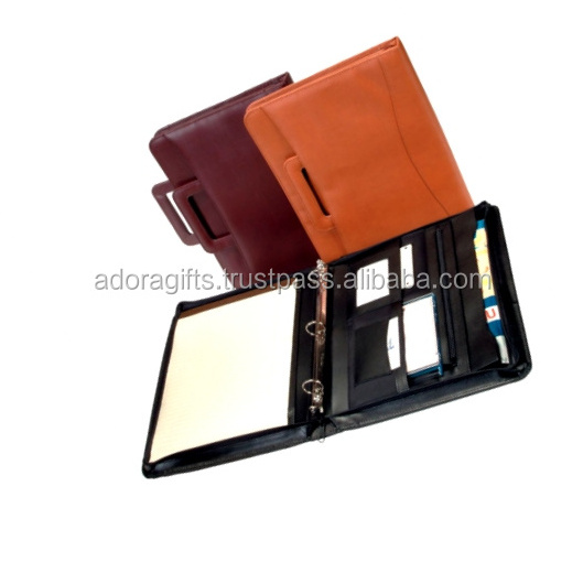 Leather ring binder folder / ring binder folders and organizers / office supplies ring binder for corporate meeting