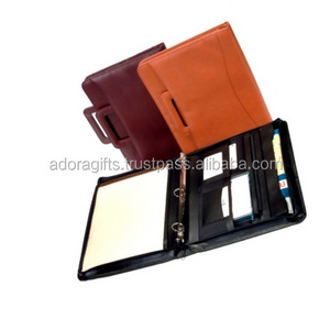 Leather ring binder folder / ring binder folders and organizers / office supplies ring binder for corporate meeting