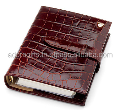 Customized Crocodile leather cover A4 A5 file folder portfolio 2023 customized