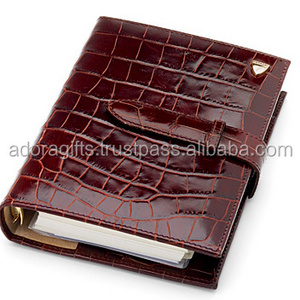 Customized Crocodile leather cover A4 A5 file folder portfolio 2023 customized