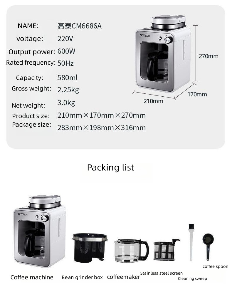 Best-sell Automatic coffee makine machine mini small coffee makers with grinder professional smart coffee machine for home