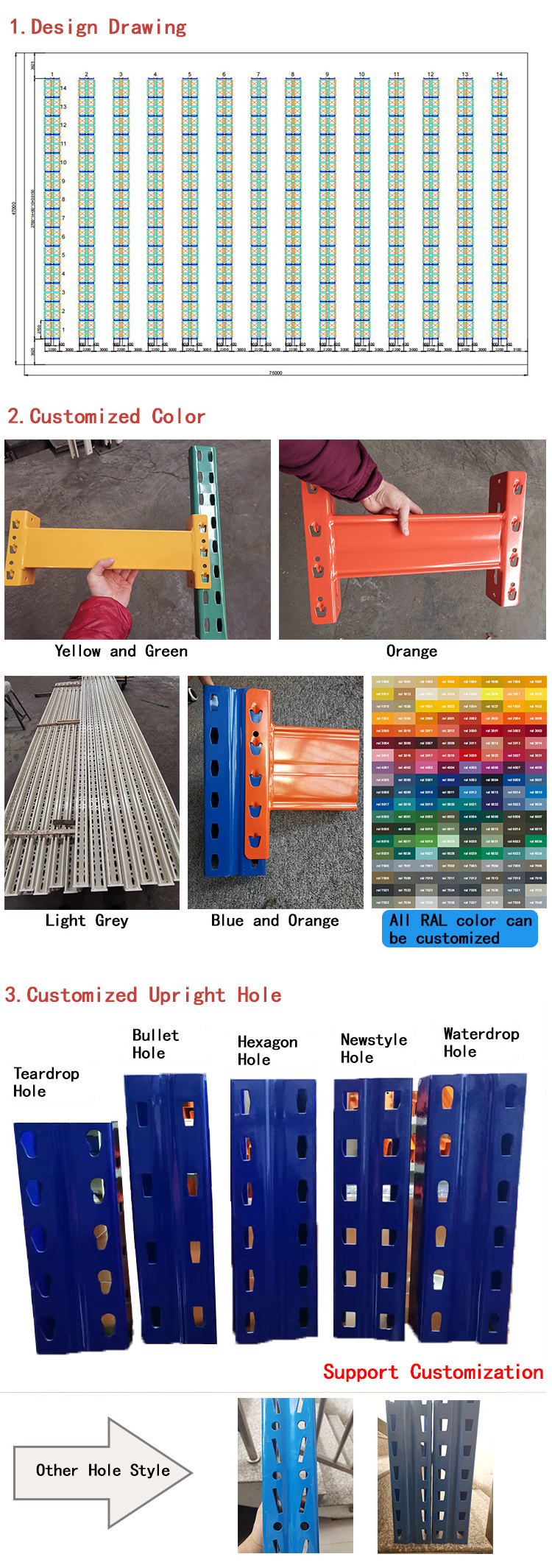 Low MOQ Stacking Units Warehouse Steel Pallet Racking System With ...