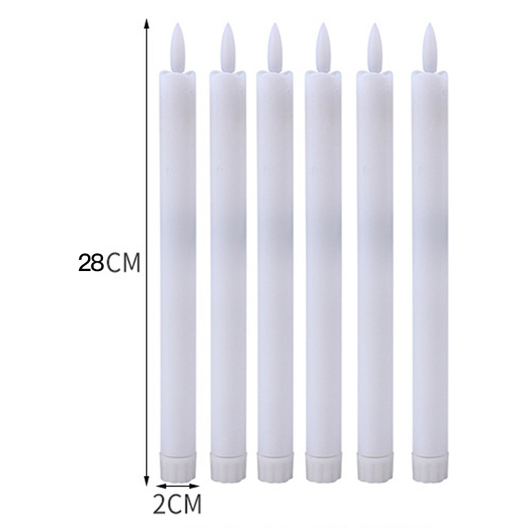 Battery Operated 3d Flameless Led Candles Plastic Taper Flickering Candles With Remote Control And Timer