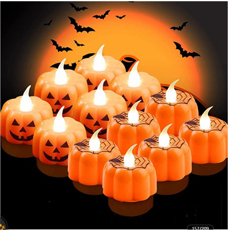 ANDREY Safety Flameless Without Remote Birthday Party Pumpkin Led Halloween Candle Light Up Electric Candles